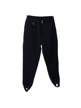 Vintage 80s Schoeller Skifans Black Stirrup Ski Pants Size 10 Stretch Sportswear